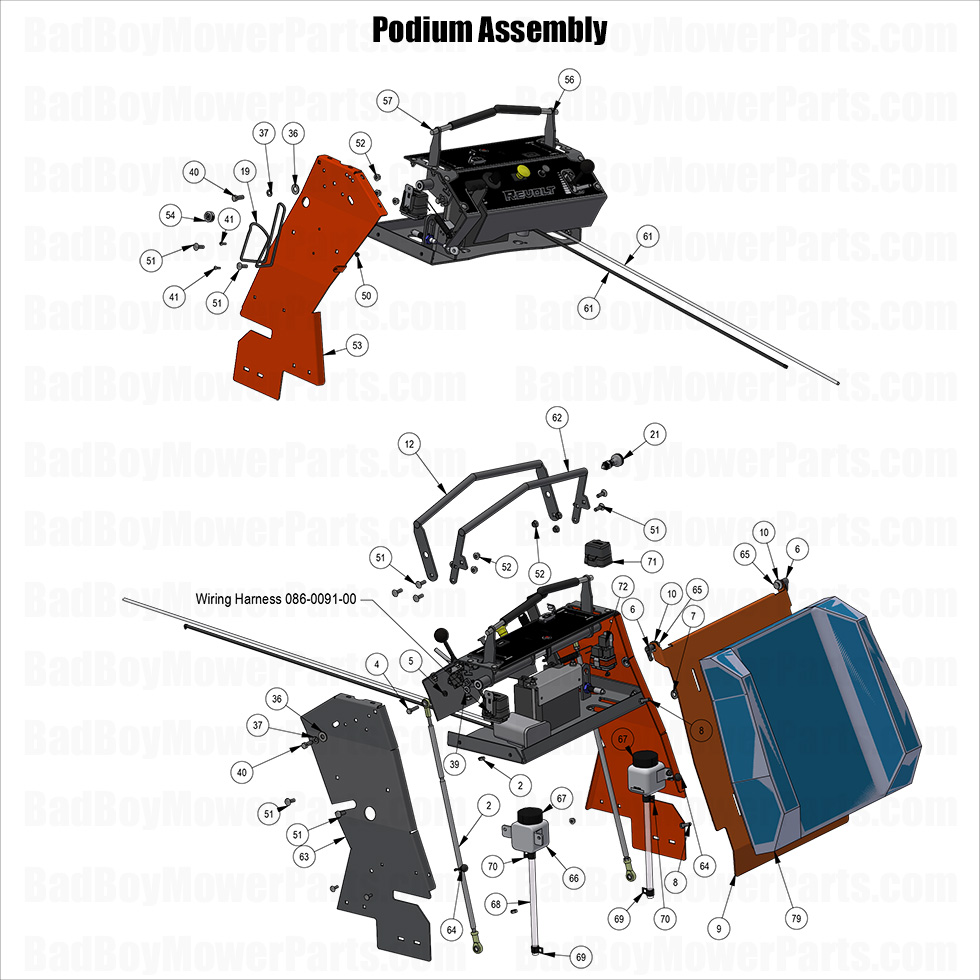 2025 Revolt (48"-61" Decks) - Podium Assembly